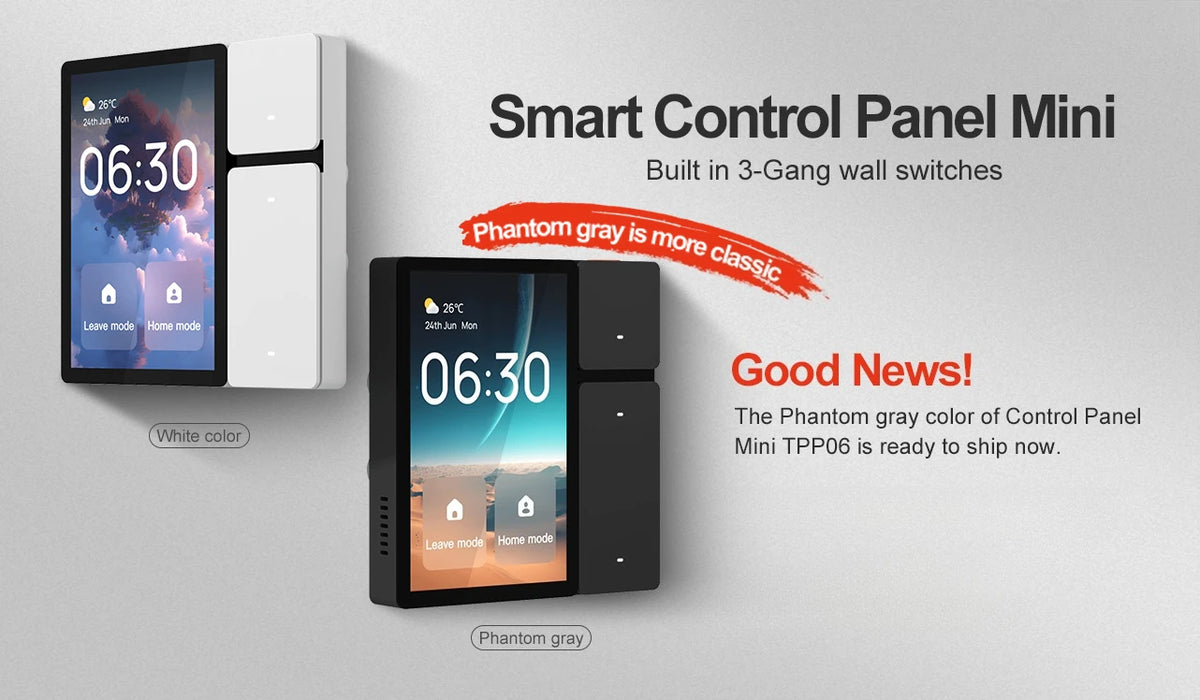 3.5" Smart Touch Panel 3-Gang WiFi Switch – Tuya GS-TPP06 Smart Touch Panel Qst