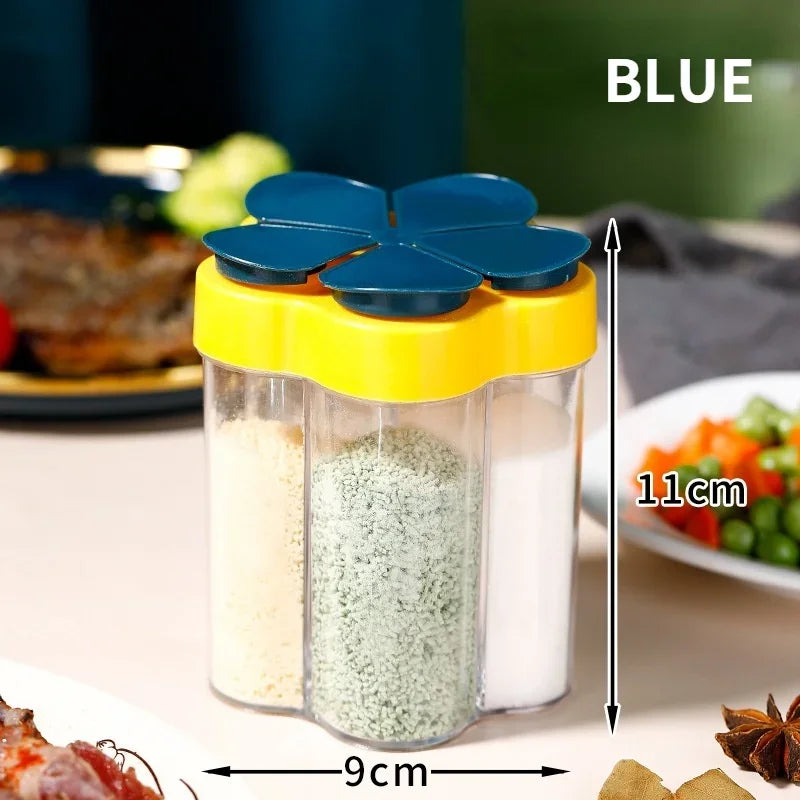 Plastic Spice Jar Seasoning Container – Kitchen & Outdoor Spice Jar Organizer Qme blue