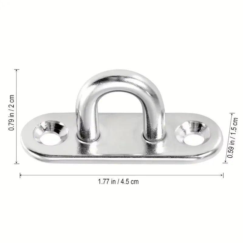 Heavy Duty Corrosion Resistant U-Hook Eye Plates – 4 Pack Eye Plate Hook Set Qme