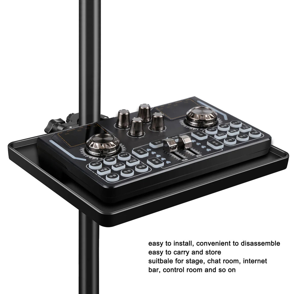 Adjustable ABS Sound Card Tray for Mic & Music Stands Microphone Stand Tray Qst