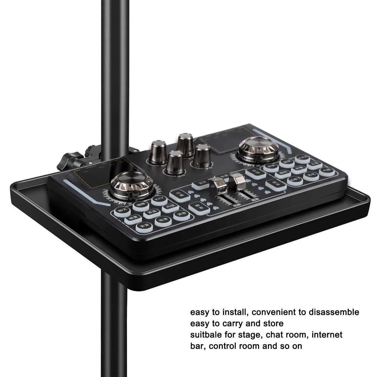 Adjustable ABS Sound Card Tray for Mic & Music Stands Microphone Stand Tray Qst