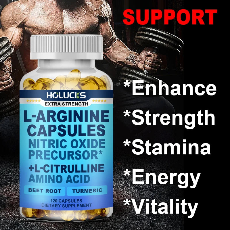 HOLUCKS L-Arginine & Beet Root Amino Acid Supplement – Extra Strength Amino Acid Supplement Qst