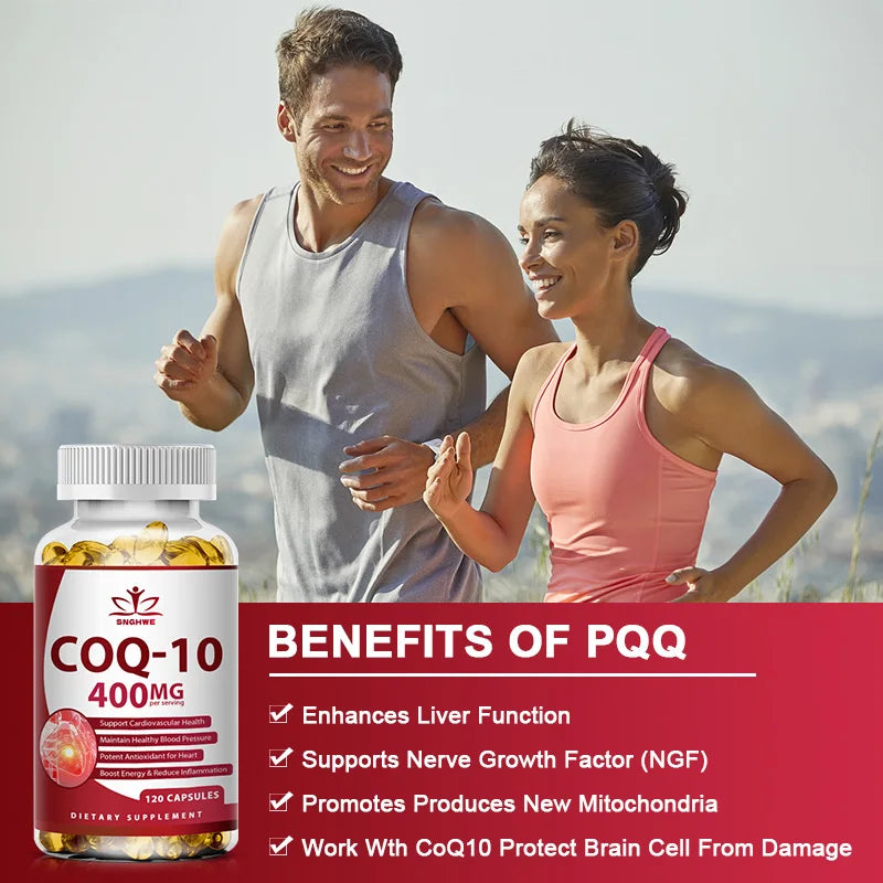 SNGHWE COQ10 120 Capsules – Ultra High Absorption Coenzyme Q10 COQ10 Supplement Qst