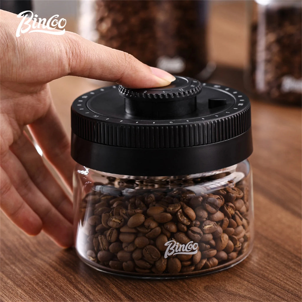 Bincoo Vacuum Sealed Glass Coffee Bean Storage Container Coffee Storage Container Qst
