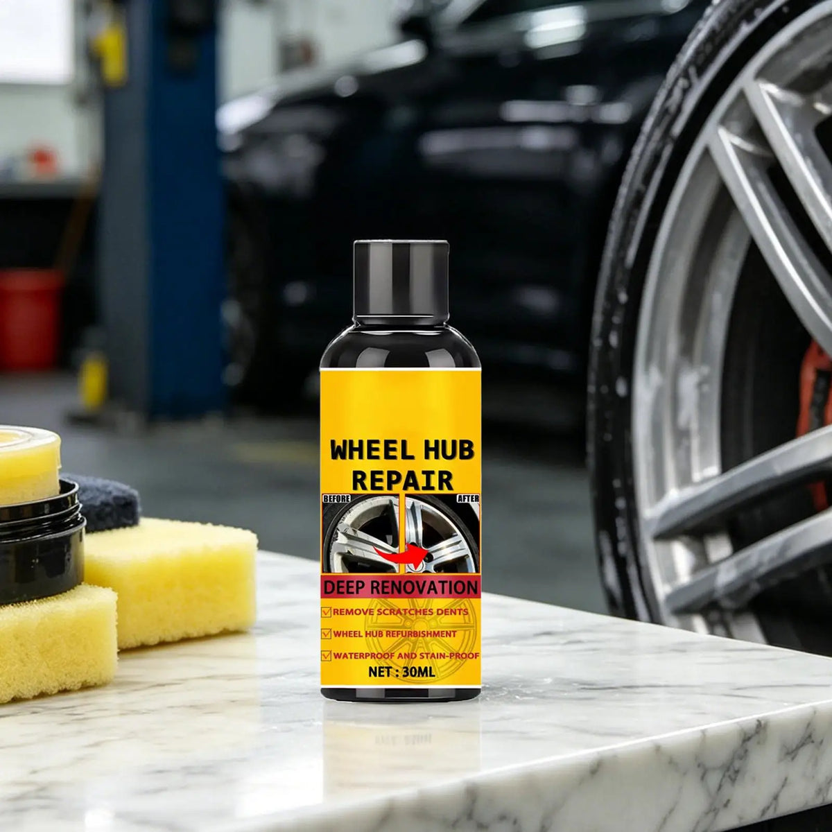 Wheel Hub Scratch Paste Shine Restorer – Easy 30ml Car Polish Wheel Polish Paste Qme