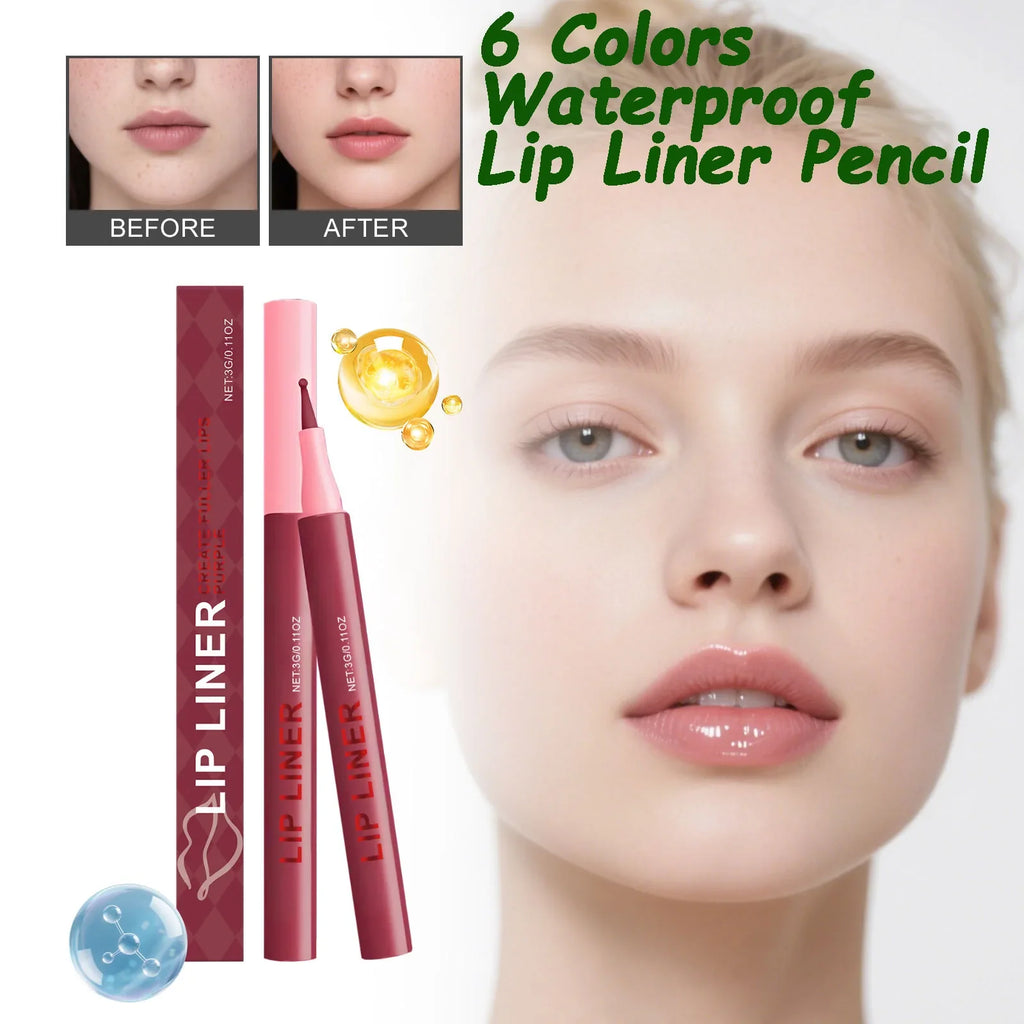 Waterproof Matte Lip Liner Pencil – Smudge-Proof, 6 Shades Lip Liner Pencil Qme
