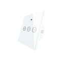 WiFi Smart Curtain Switch – Tuya App Control, Tempered Glass Smart Curtain Switch Qst White