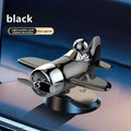 Solar Rotating Airplane Car Dashboard Ornament 360° Spin Car Dashboard Ornament Qst black