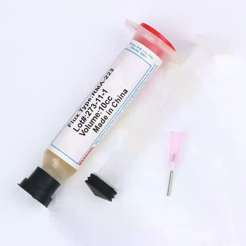 10ml Flux Solder Paste Syringe with Flexible Tip – 10cc Solder Flux Syringe Qme