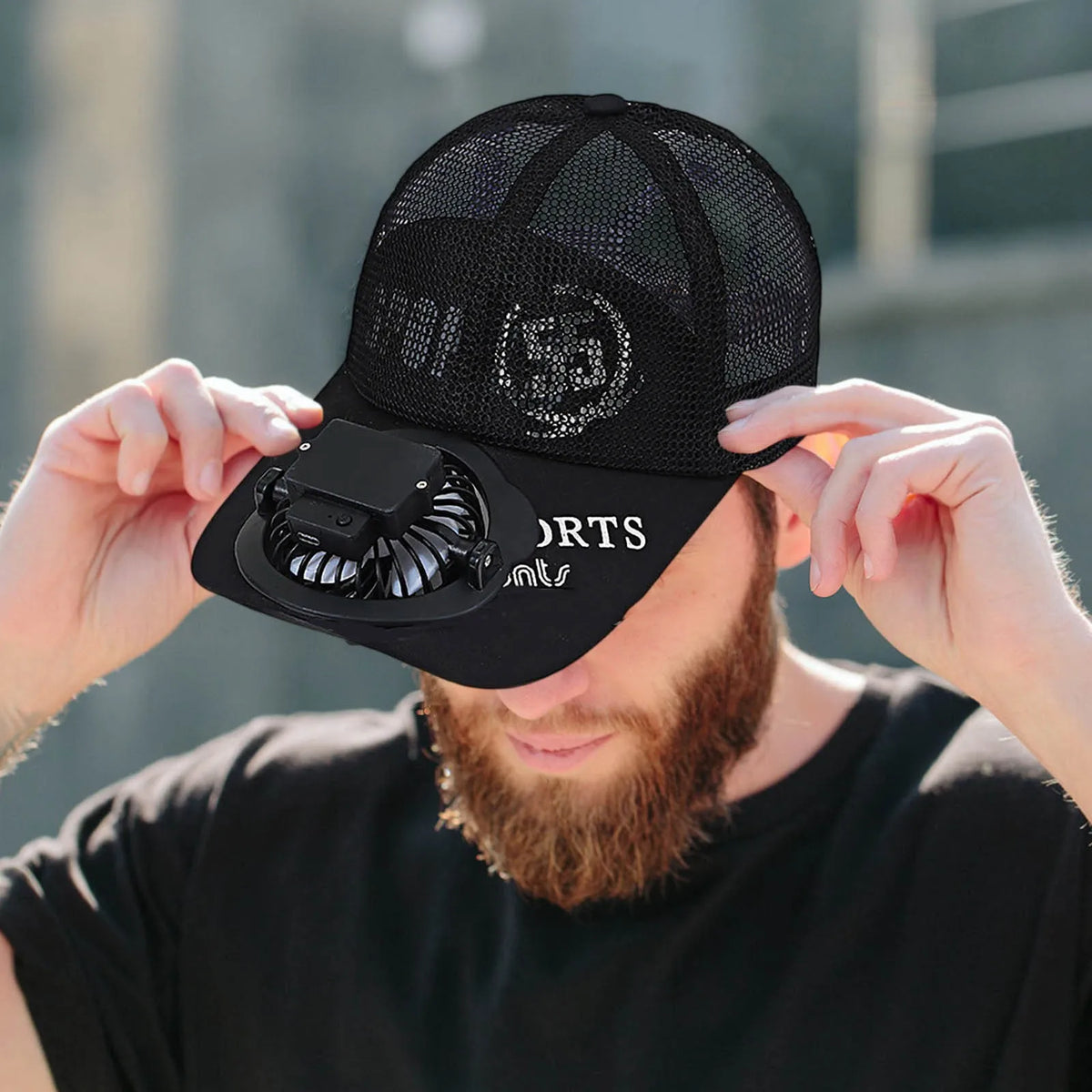 USB Charging Fan Cap – Mesh Breathable Hat for Men & Women USB Fan Cap Qme