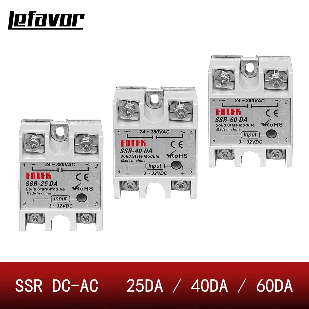 SSR-40DA Solid State Relay 40A 250V 3-32VDC | 10-Pack Solid State Relay Qme 10PCS 40DA