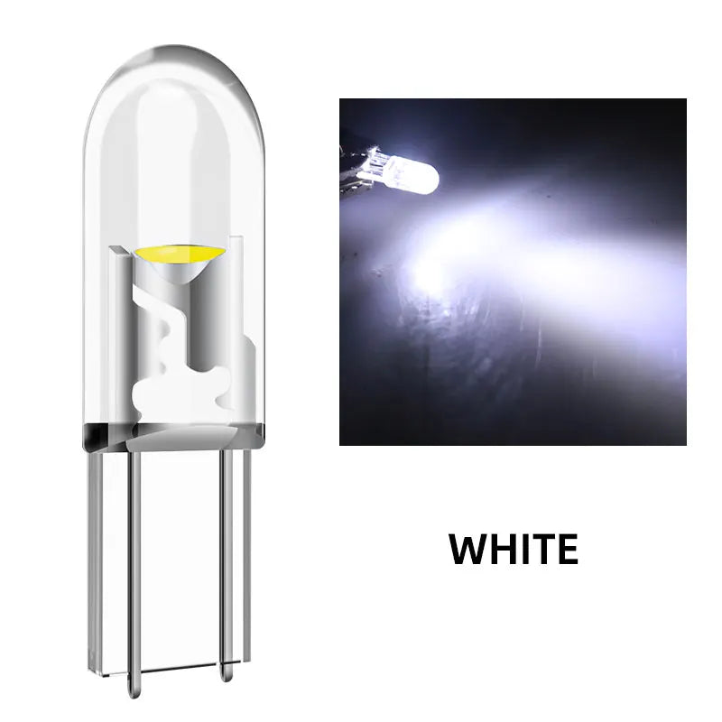 T5 W3W COB LED Dashboard Indicator Bulbs – 10 or 20 Pack LED Dashboard Bulb Qme WHITE 10Pcs