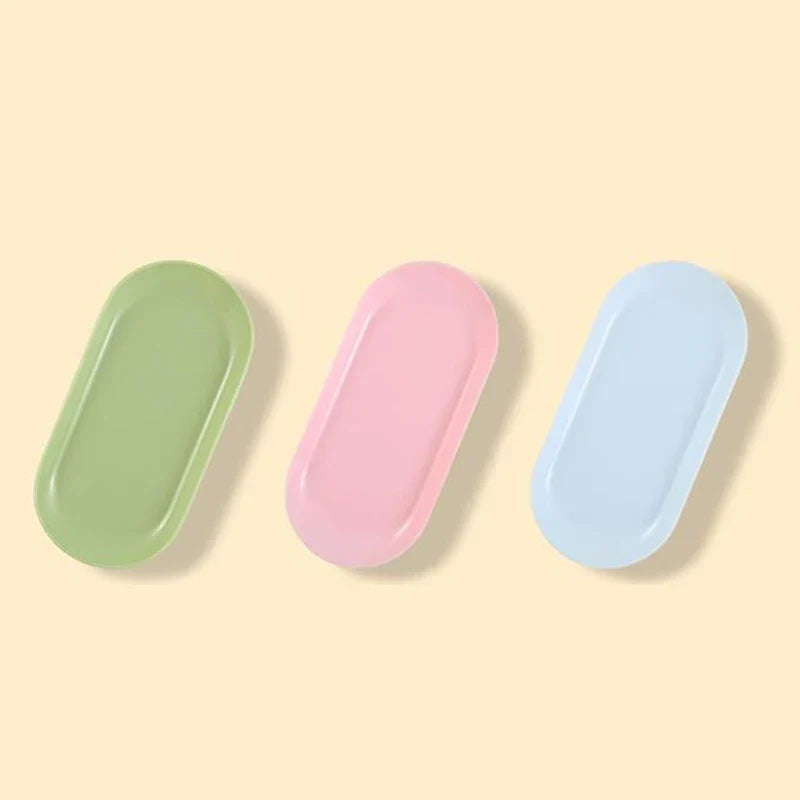 Oval Nail Art Storage Tray | Plastic Cosmetic Organizer Plate Nail Art Storage Tray Qme