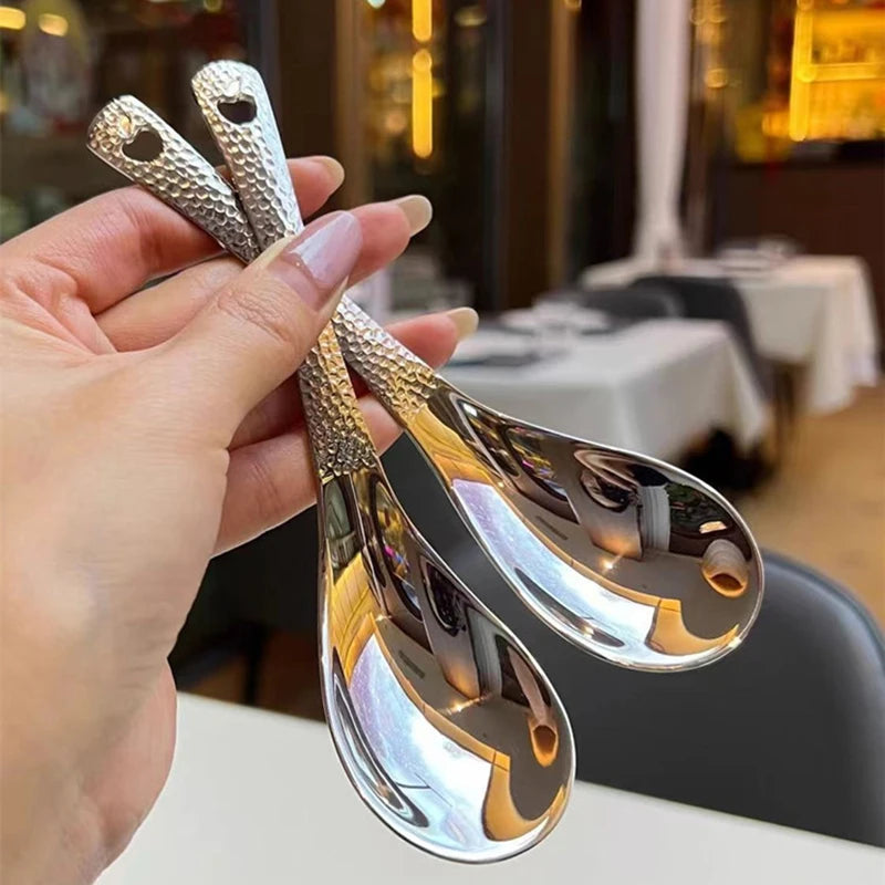 Stainless Steel Soup Spoon – Mirror Polished Large Capacity Soup Spoon Qst