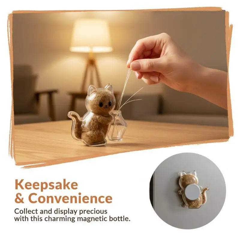 Cat Hair Keepsake Fridge Magnet – Transparent Pet Fur Capsule Pet Fur Keepsake Qme