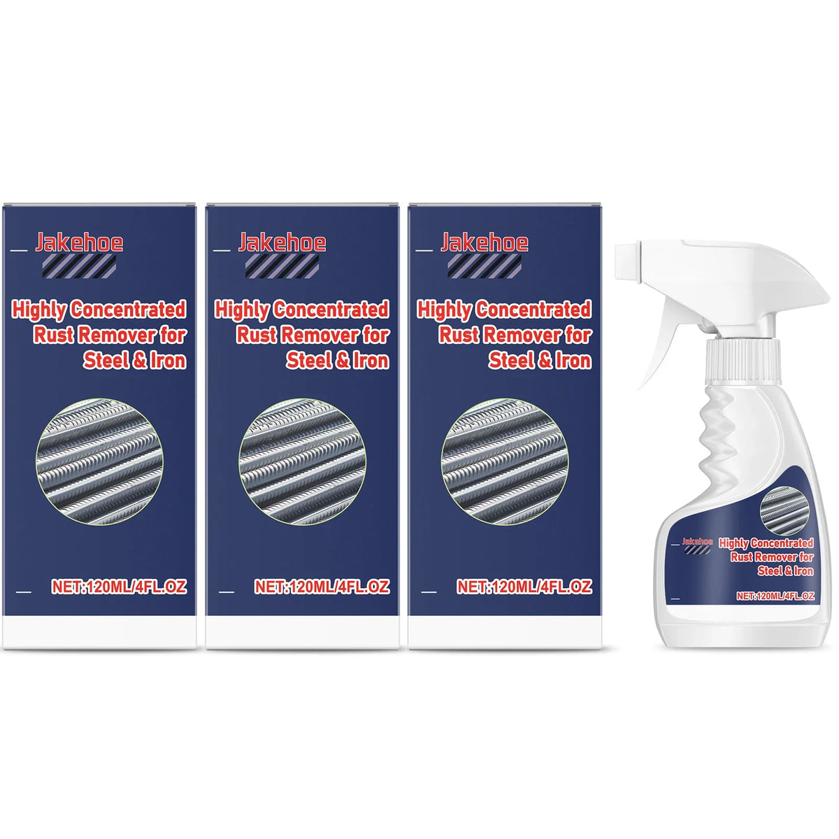 Steel & Iron Rust Remover Spray – Restore Metal Surfaces 120ml Rust Remover Spray Qme 3 x 120ml Boxed