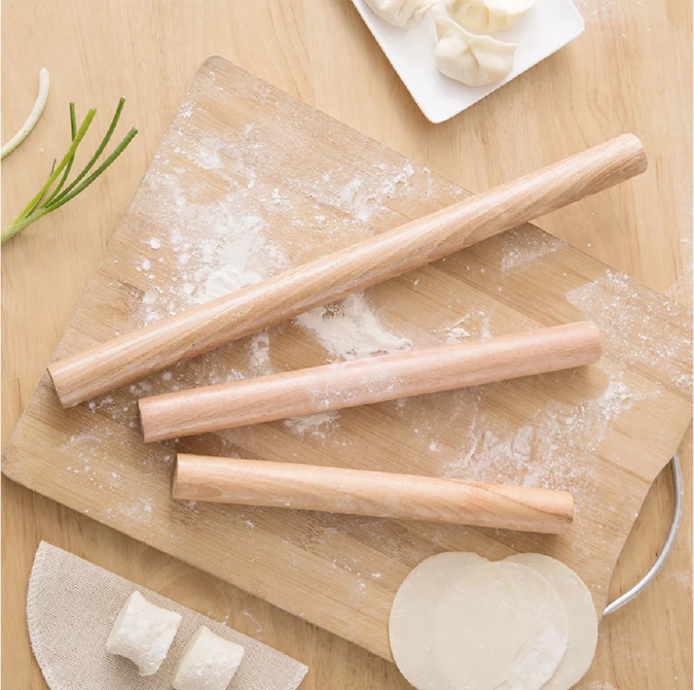 Solid Wood Food-Grade Rolling Pin for Pasta, Noodles & Dough Wooden Rolling Pin Qst