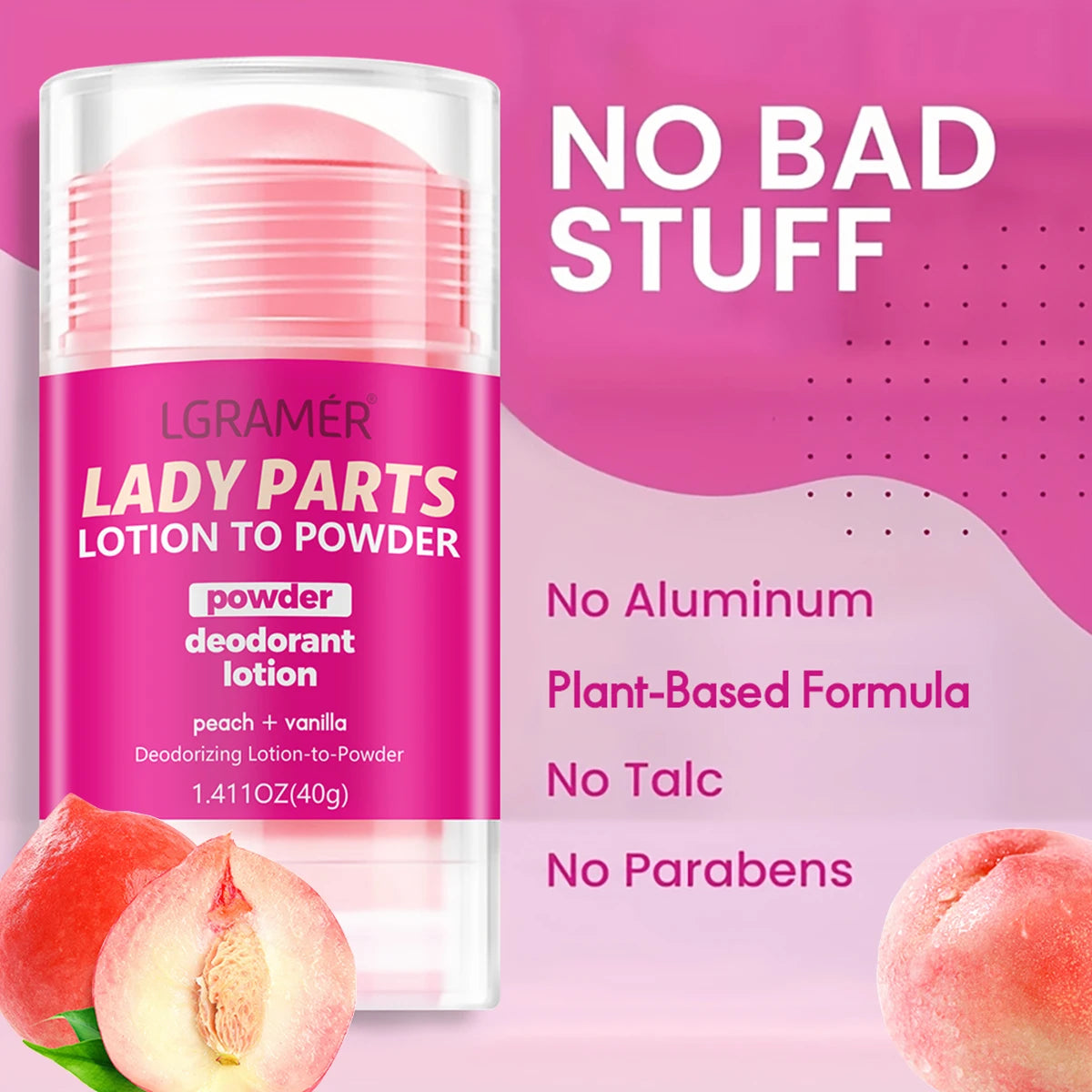 YOUNGCOME Peach Vanilla Women's Deodorant Stick | Long-Lasting Deodorant Stick Qst