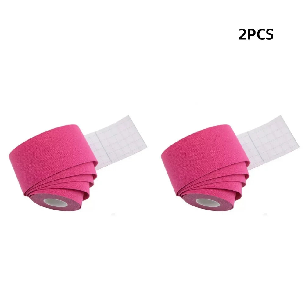 Kinesiology Sports Tape – Elastic, Waterproof, 18 Colors, 5m x 5cm Kinesiology Sports Tape Qme Pink-2pcs