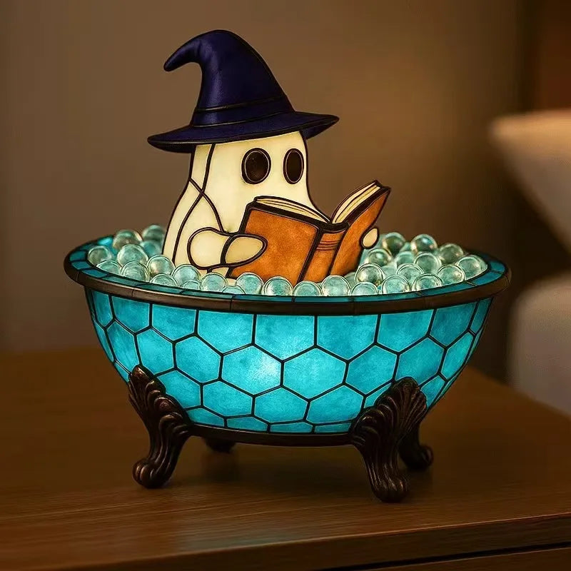 Ghost Reading Book Night Light | Halloween Bedroom Decor Novelty Night Light Qme