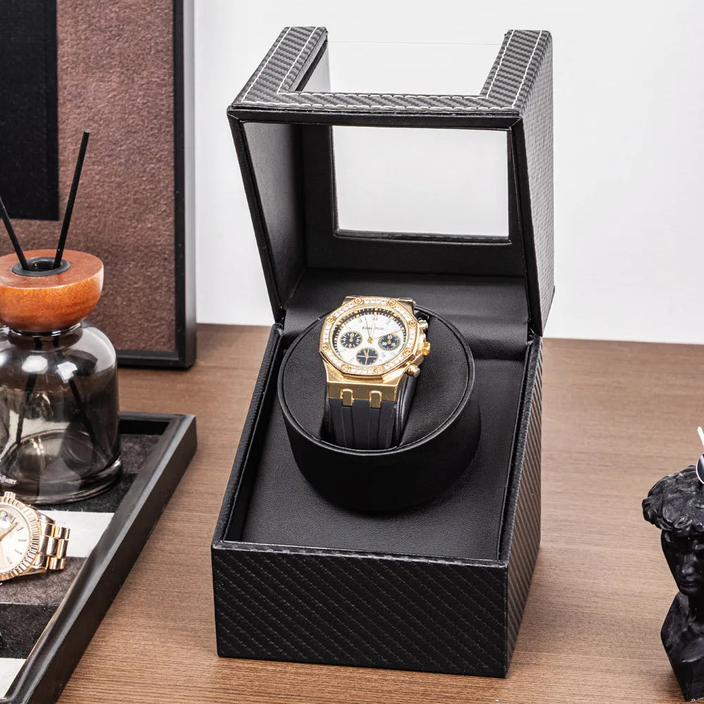 Automatic Watch Winder Box for Mechanical Watches | PU Leather Watch Winder Box Qme