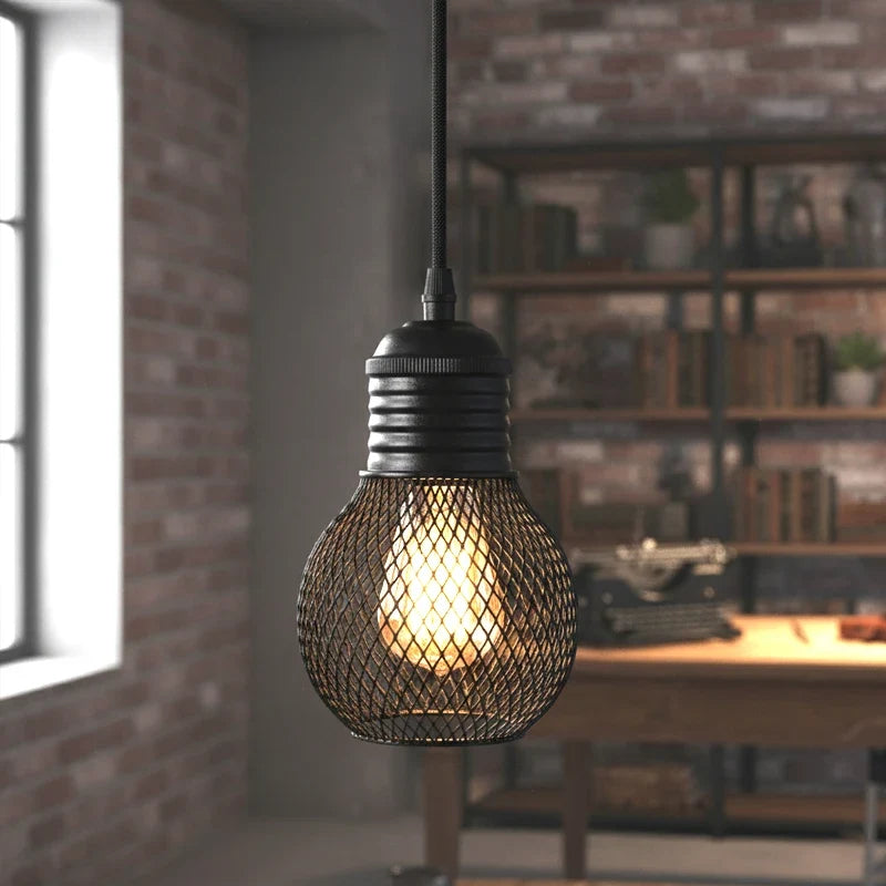 Vintage Cement & Forged Iron E27 Pendant Light | Industrial Pendant Light Qme