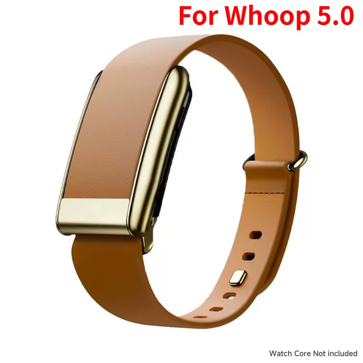 WHOOP 5.0 Leather Slim Fitness Band – Soft & Breathable Strap Fitness Tracker Band Qme For Whoop 5.0-Brown Olny Band No Sensor