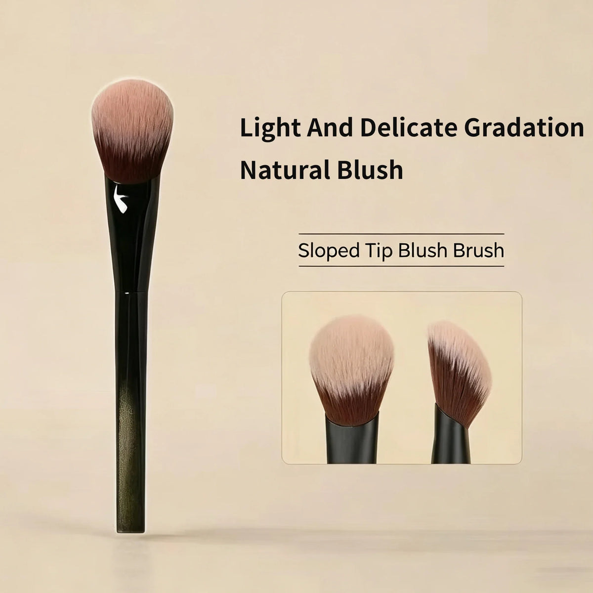 Slope Powder Blusher & Highlight Brush – Soft Bristles Makeup Brush Qme