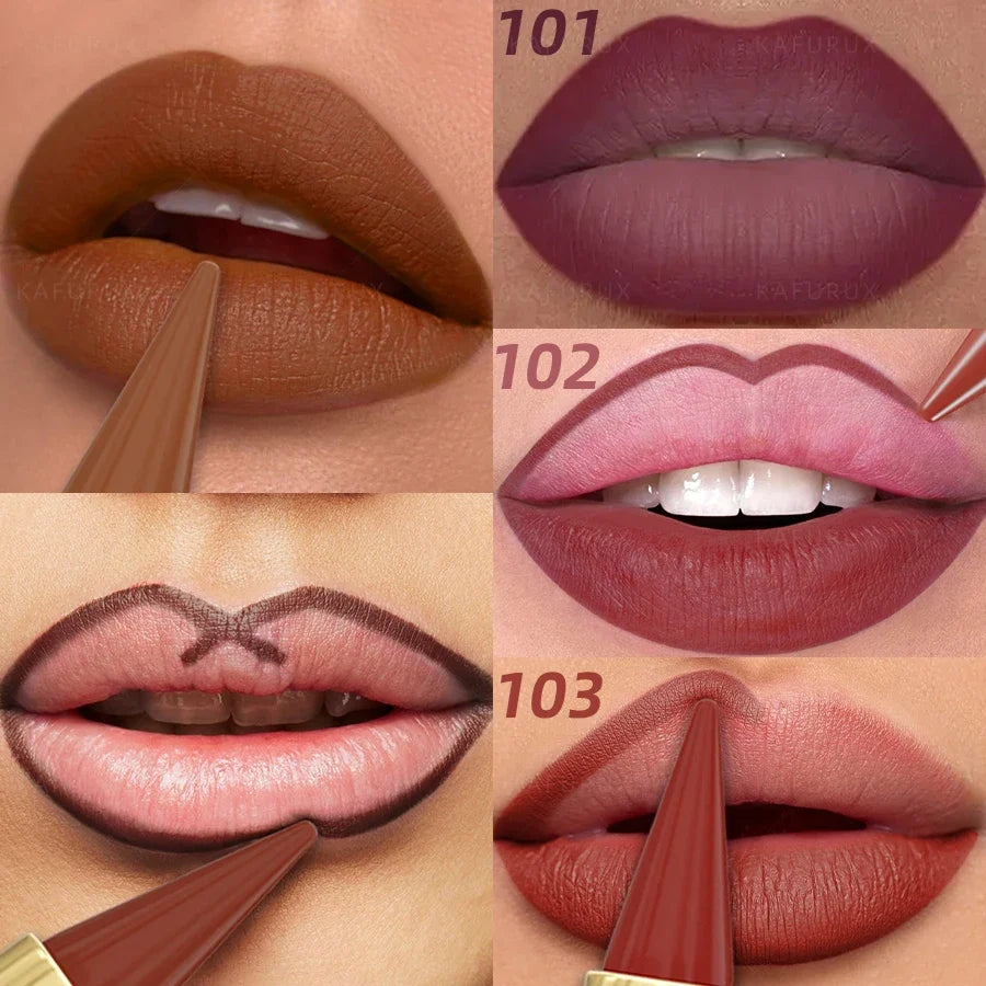 9-Color Gradient Matte Lip Liner Pen | Velvet Finish Matte Lip Liner Qme