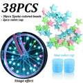 Glow-in-the-Dark Spoke Beads & Valve Caps | Luminous Bike Set Bike Wheel Accessories Qme blue valve cap