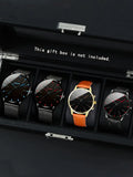 Men's Business Casual Quartz Analog Leather Watch | Calendar Men's Quartz Watch Qme 4pcs
