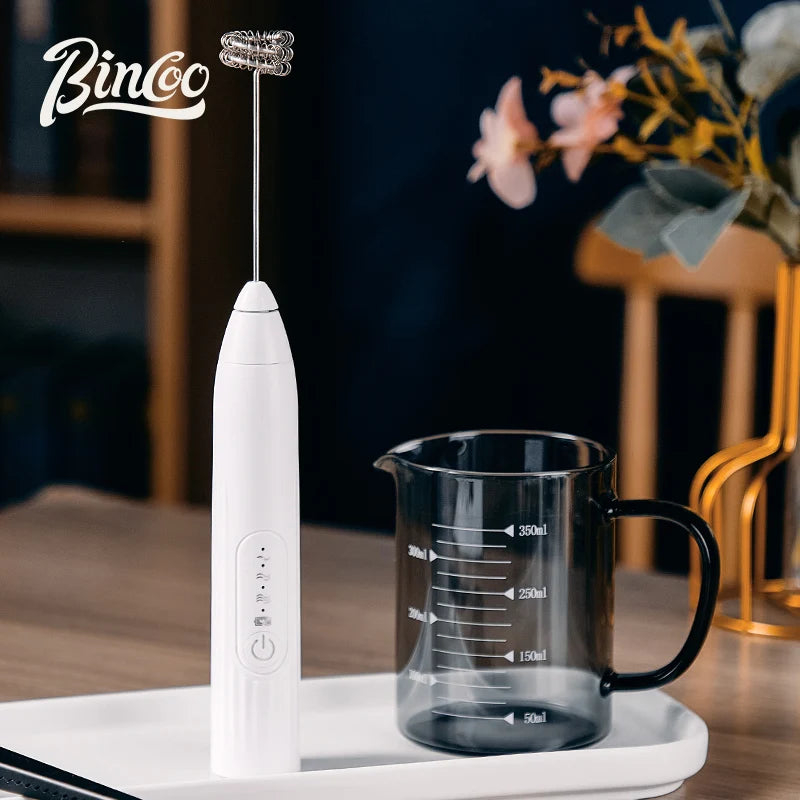 BINCOO Handheld Electric Milk Frother – USB Rechargeable Whisk Milk Frother Qst