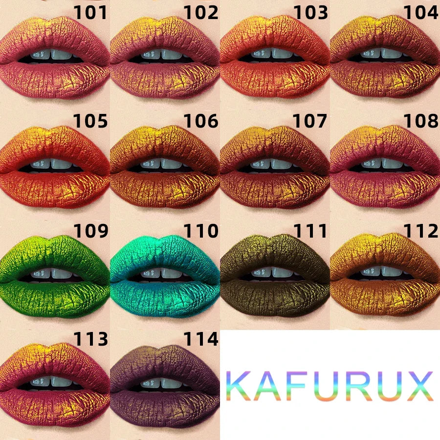 Sparkling Glitter Metallic Lip Glaze – 14 Colors Long-Lasting Glitter Lip Glaze Qme