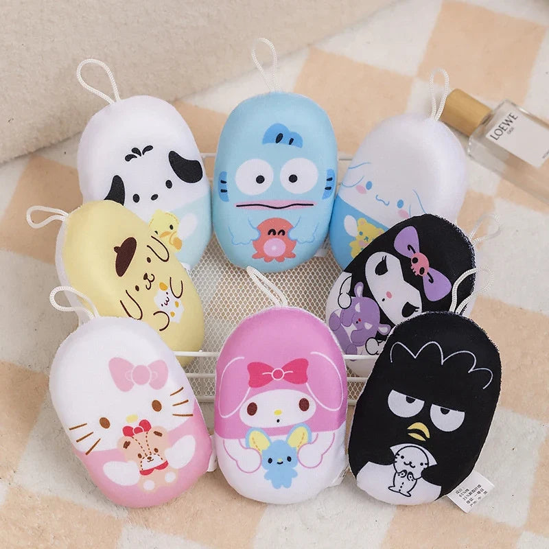 Kuromi Hello Kitty Bath Scrubber Ball – Cute Soft Sponge Bath Scrubber Sponge Qme