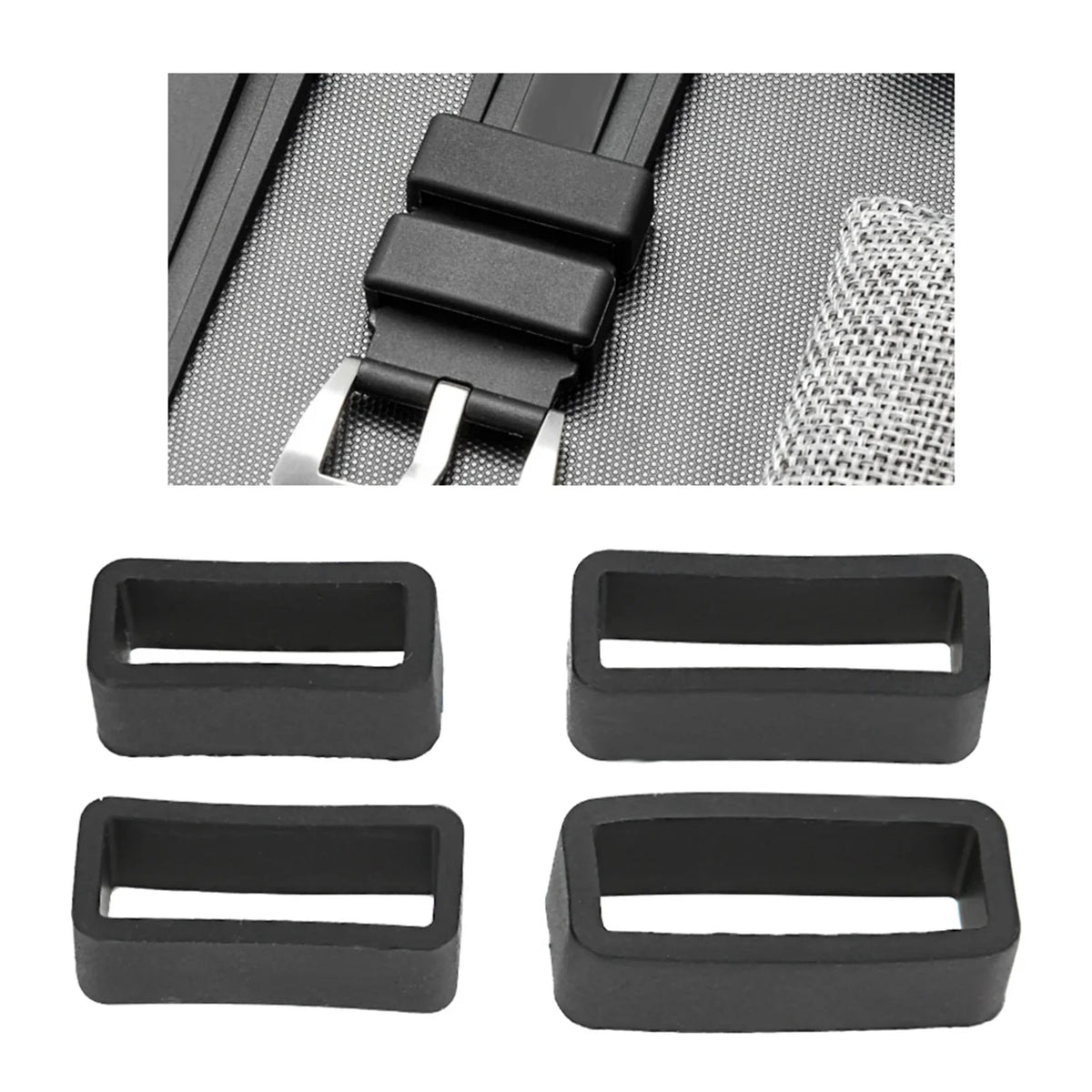 Silicone Watch Strap Safety Buckles 4-Pack | SWATCH Compatible Watch Strap Buckle Qme