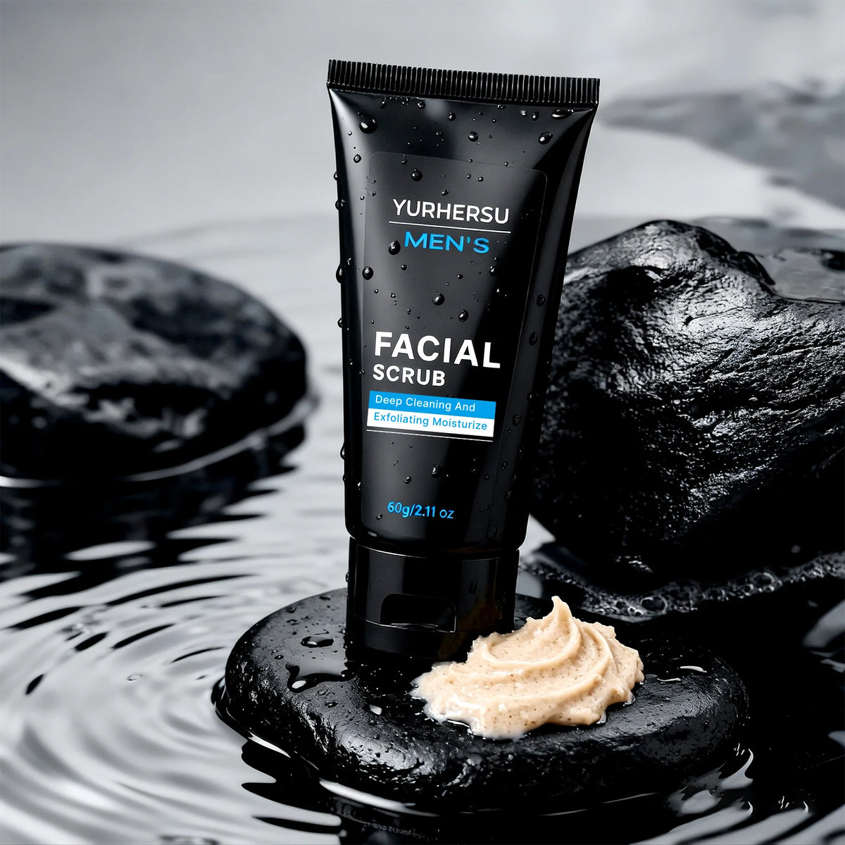 YURHERSU Men's Exfoliating Face Scrub – Oil Control 60g Men's Face Scrub Qst