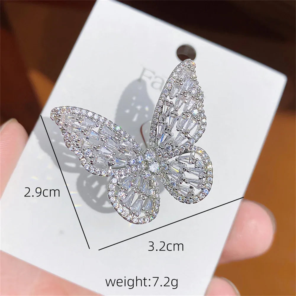 Colorful Butterfly Zircon Adjustable Ring – 12 Gem Colors Statement Ring Qme