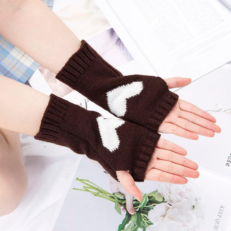 Women's Crochet Fingerless Gloves & Arm Warmers – 7 Colors Fingerless Arm Warmers Qme coffee length-20cm