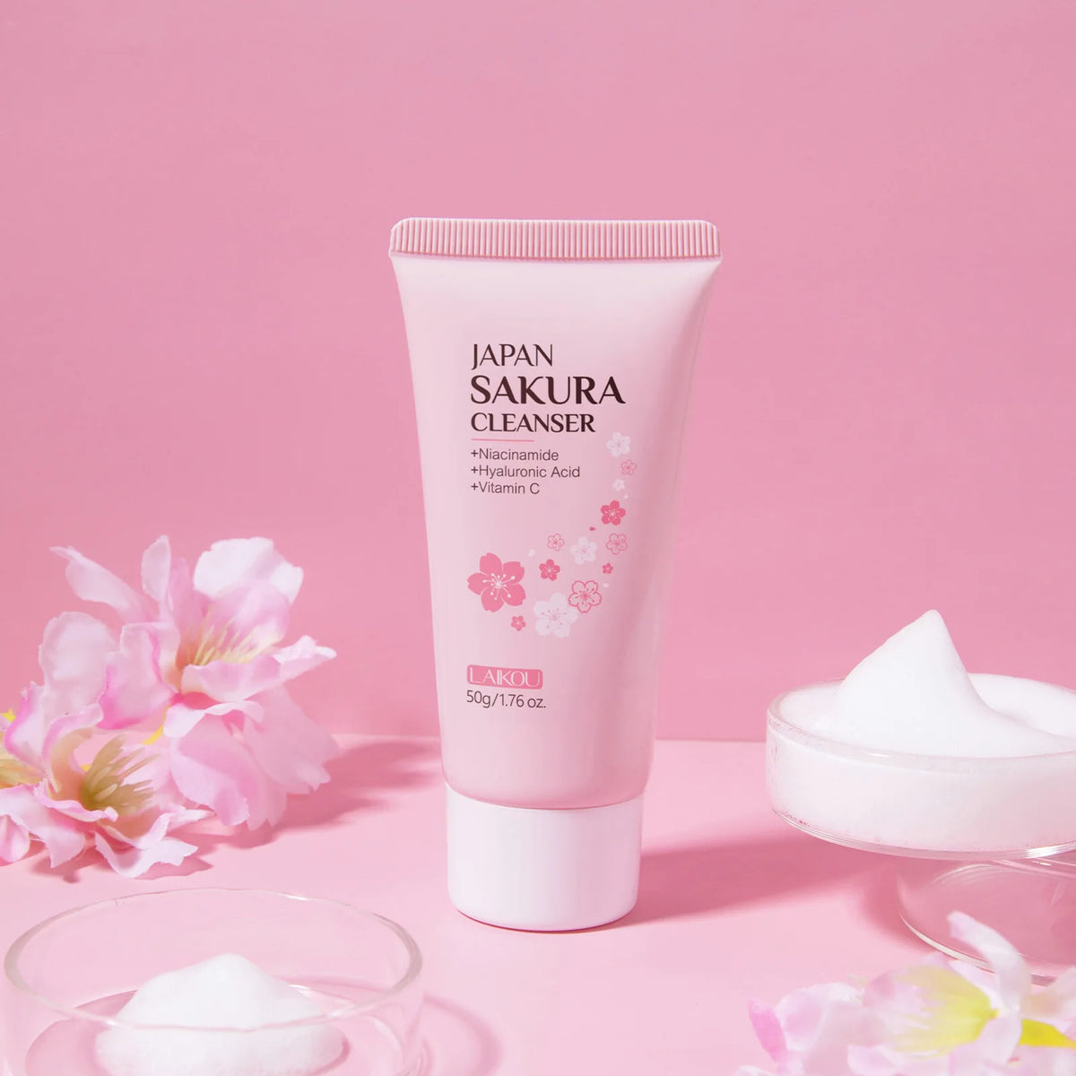 Sakura Amino Acid Face Cleanser – Oil Control & Blackhead Foam Facial Cleanser Qst 50g-Face cleanser
