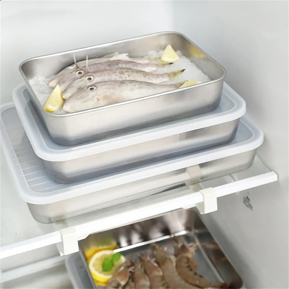 Stainless Steel Baking Pan & Wire Rack Set – Oven, BBQ & Cake Baking Pan & Rack Set Qme