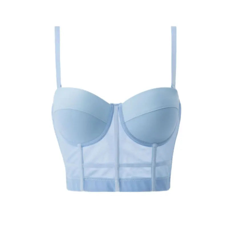 Women's Mesh Push Up Bustier Bralet Corset Top | S–2XL Bustier Bralet Qme BU S