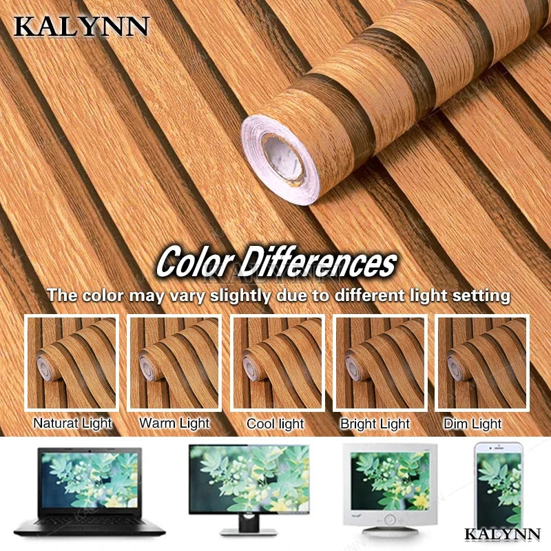 Wood Grain Peel & Stick Wallpaper – Waterproof Self-Adhesive Peel & Stick Wallpaper Qme