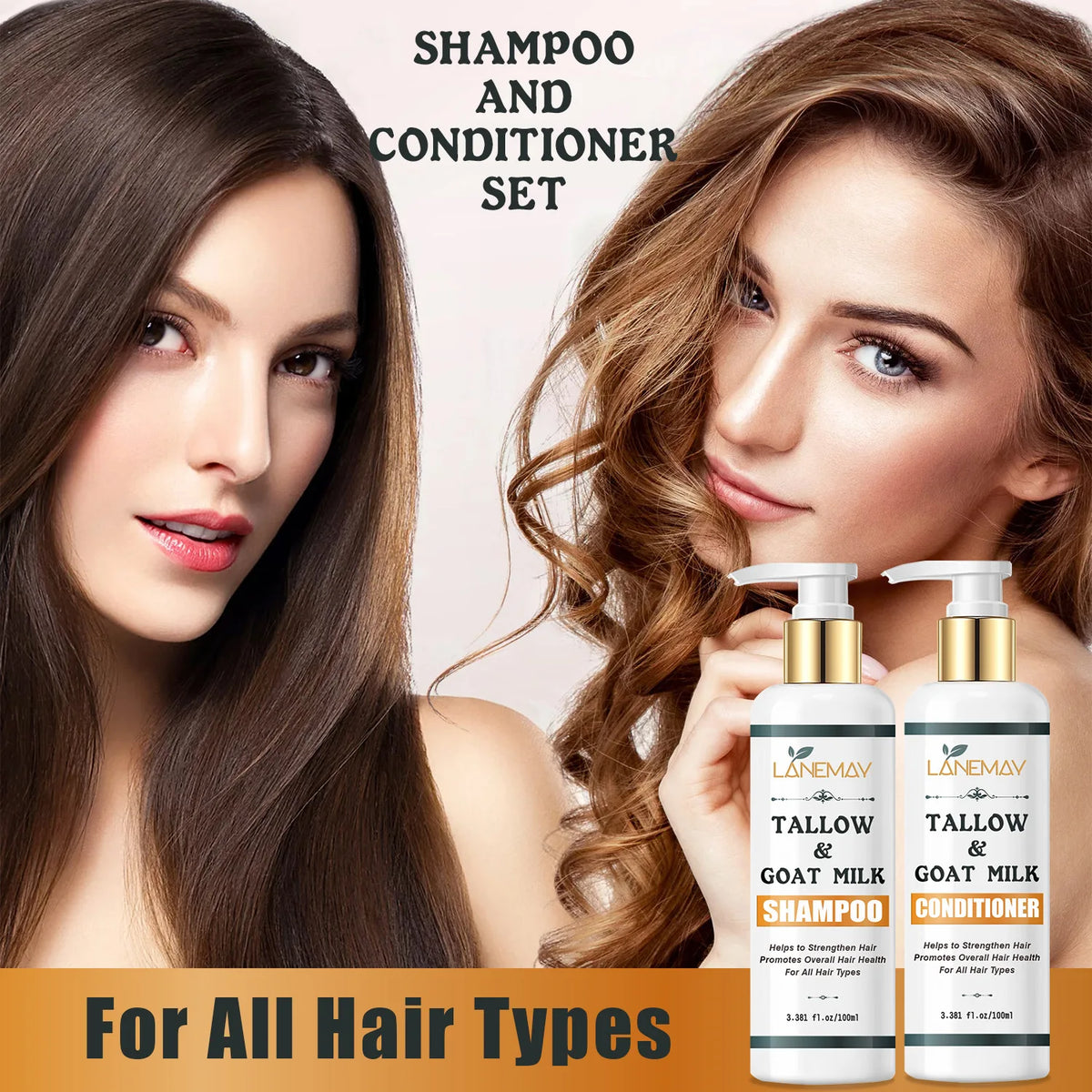 Tallow & Goat Milk Shampoo & Conditioner Set | All Hair Types Shampoo & Conditioner Set Qst