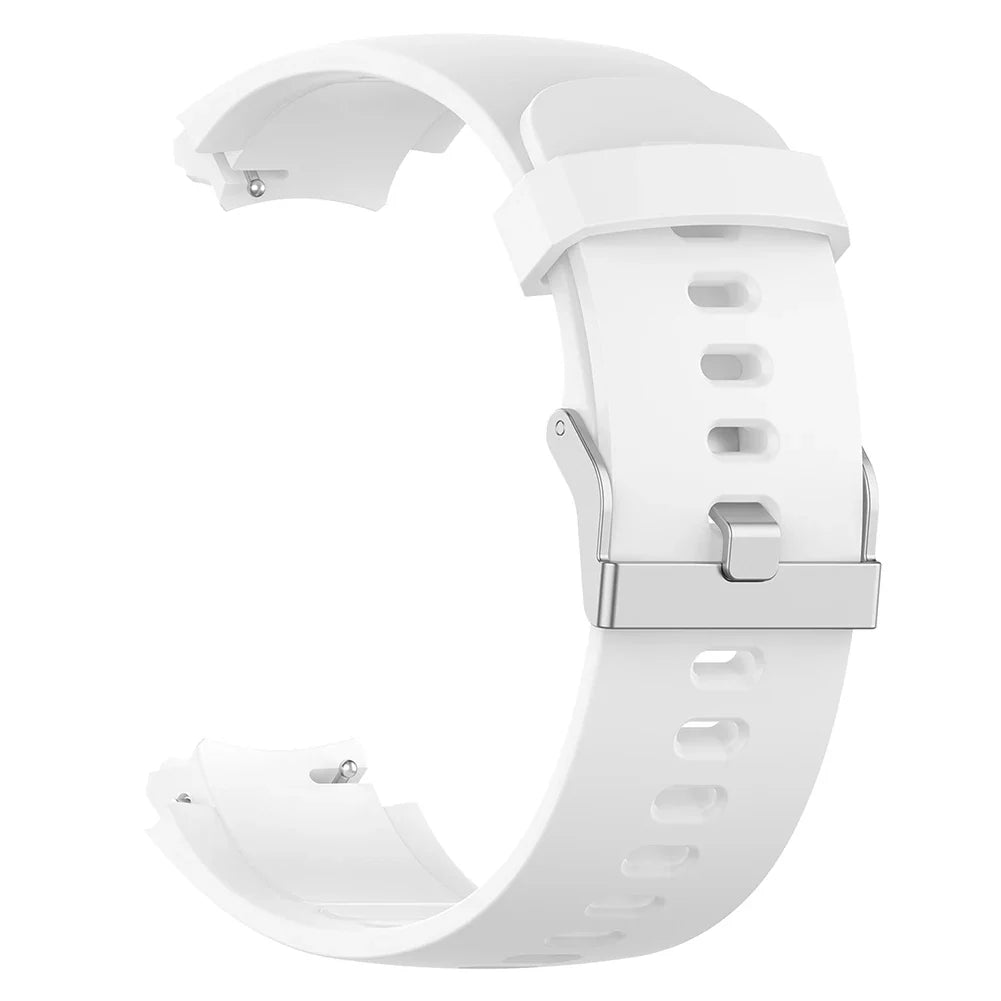 Silicone Sports Watch Band – Adjustable Replacement Strap Replacement Watch Band Qme White