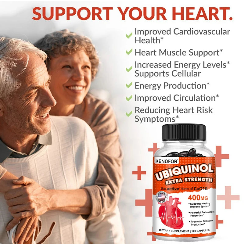 KENOFOR CoQ10 400mg Ubiquinol Softgel Antioxidant Supplement CoQ10 Supplement Qst