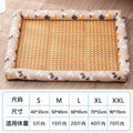 Pet Cooling Rattan Mat – Breathable Dog & Cat Summer Bed Cushion Pet Cooling Mat Qme grey cat 60-45cm