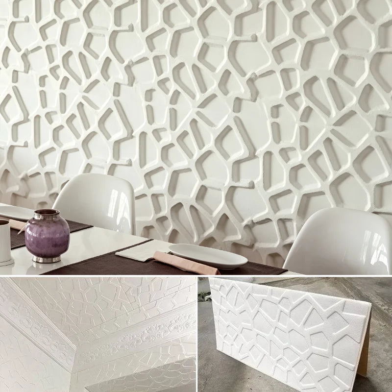 3D Grid Self-Adhesive Wallpaper Tiles 35x35cm Waterproof Self-Adhesive Wall Tiles Qme