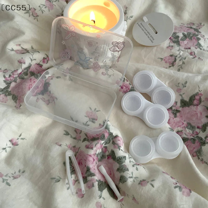 Sweet Butterfly Contact Lens Case – Portable Travel Kit Contact Lens Case Qst