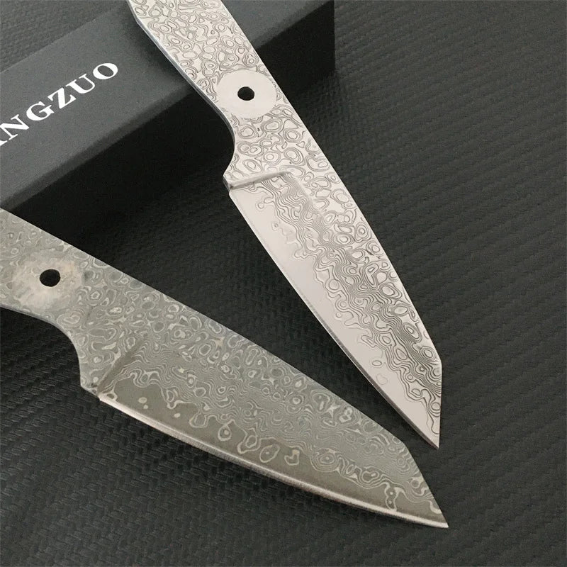 Swayboo VG10 Damascus Steel Knife Blank – DIY Fixed Blade Damascus Knife Blank Qst