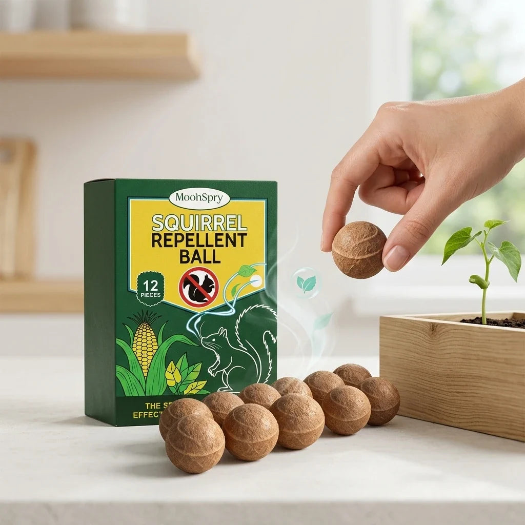 Squirrel Repellent Balls 12-Pack – Natural Garden Deterrent Squirrel Repellent Qme